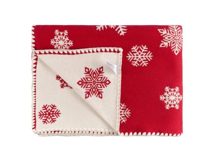 Плед Tkano New Year Essential Fluffy snowflakes 130х180